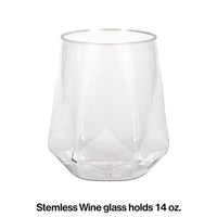24ct Bulk Plastic Fractal Stemless Wine Tumblers