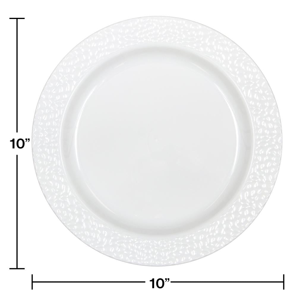 120ct Bulk Pearl Pebble Plastic Banquet Plates