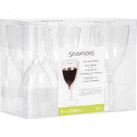 96ct Bulk Clear 8 oz Plastic Wine Glasses