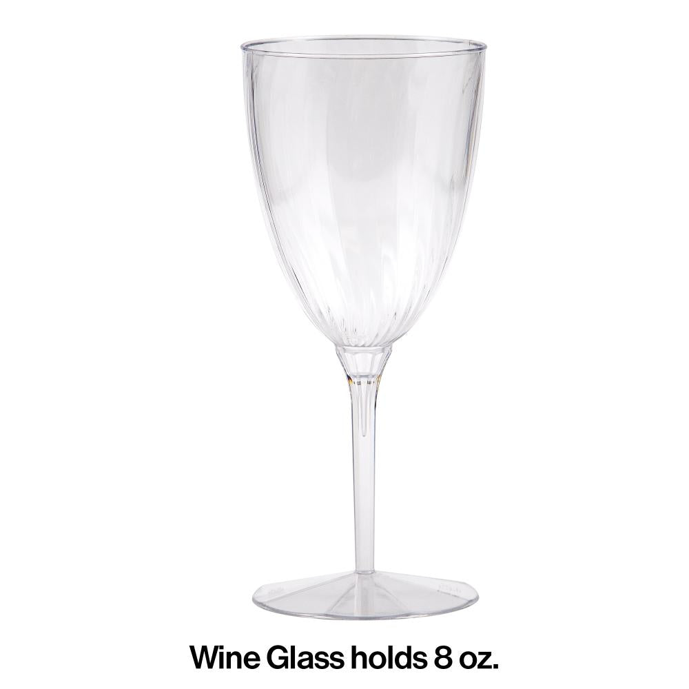 96ct Bulk Clear 8 oz Plastic Wine Glasses