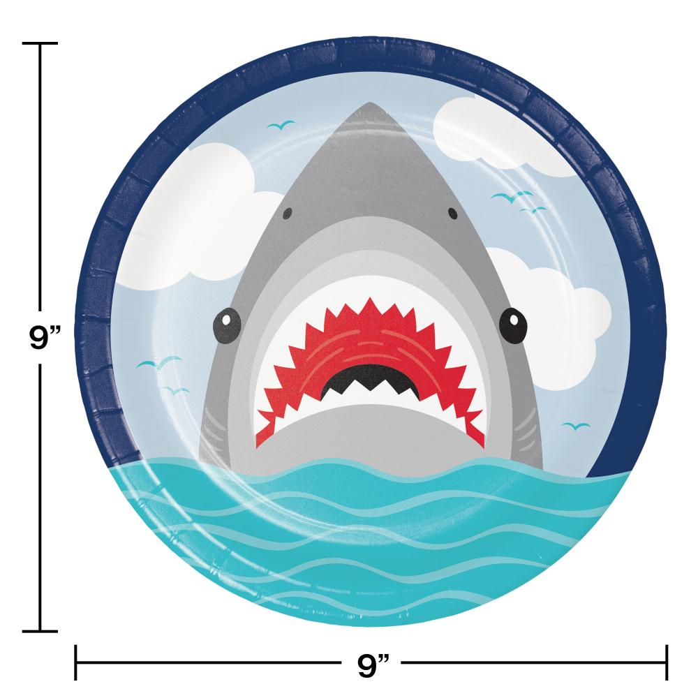 96ct Bulk Shark Party Dinner Plates