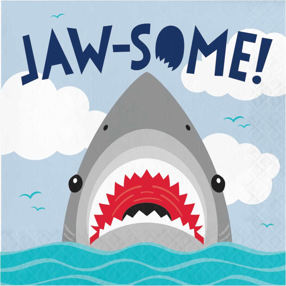 192 pc Bulk Shark Party Jaw-Some Luncheon Napkins - Birthday Party Supplies by Creative Converting