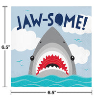 192ct Bulk Shark Party Jaw-Some Luncheon Napkins
