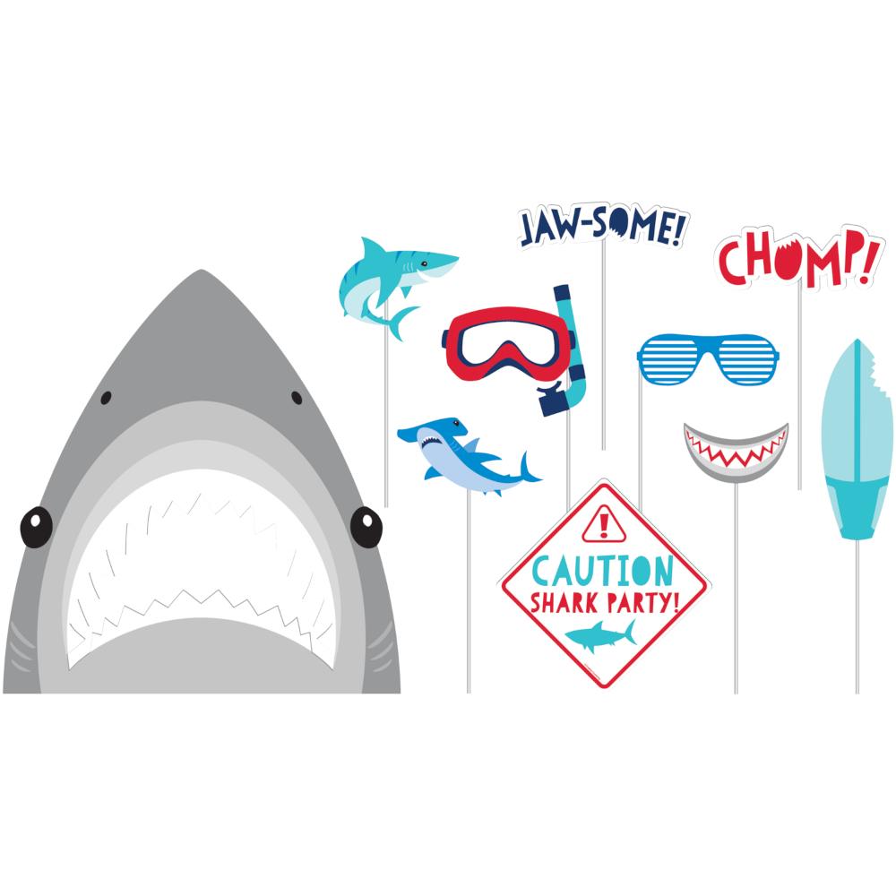 60 pc Bulk Shark Party Photo Booth Props - Birthday Party Supplies by Creative Converting