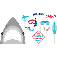 60 pc Bulk Shark Party Photo Booth Props - Birthday Party Supplies by Creative Converting