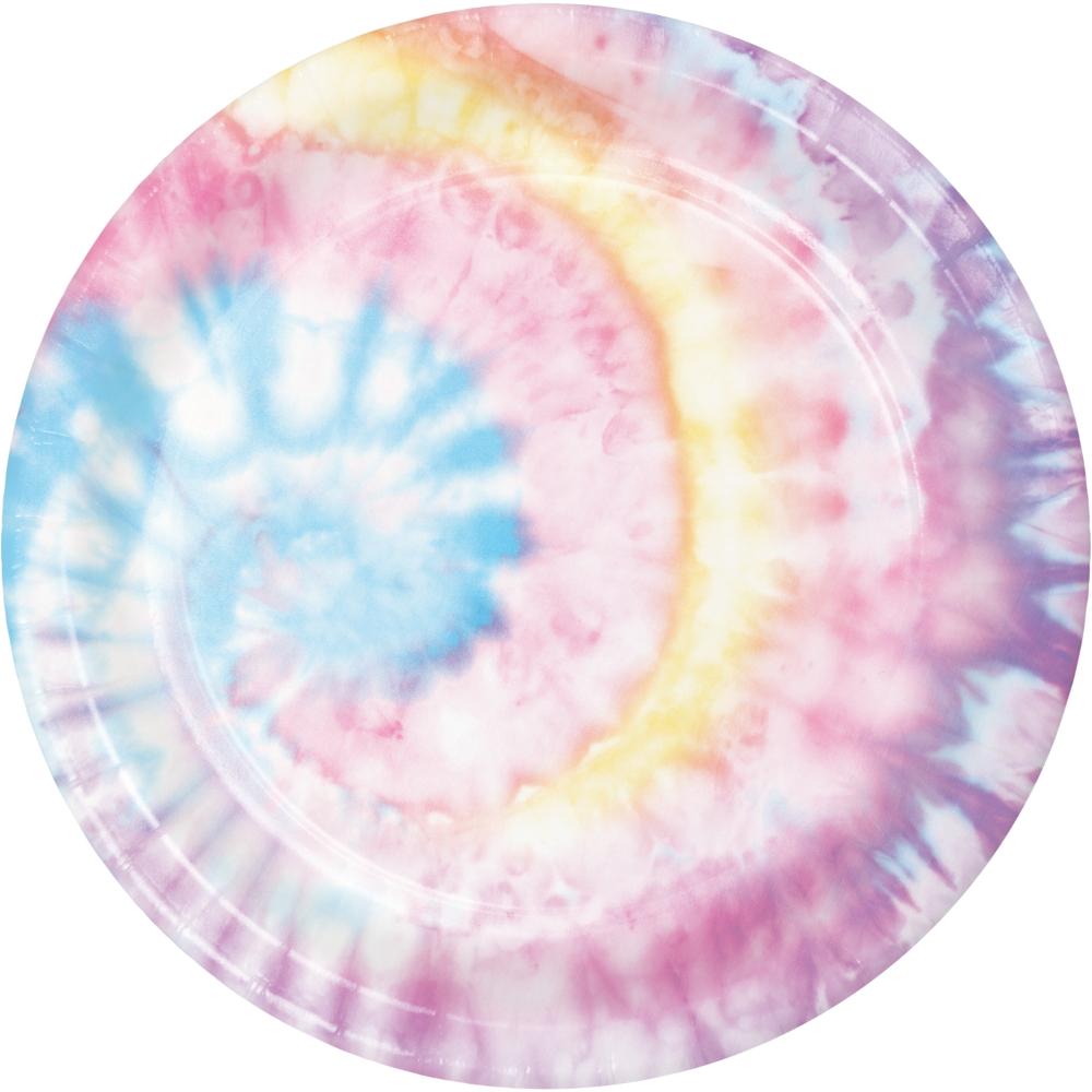 96 pc Bulk Tie Dye Party Dinner Plates - Birthday Party Supplies by Creative Converting