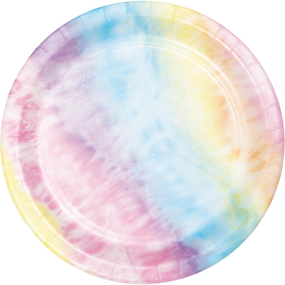 96 pc Bulk Tie Dye Party Dessert Plates - Birthday Party Supplies by Creative Converting