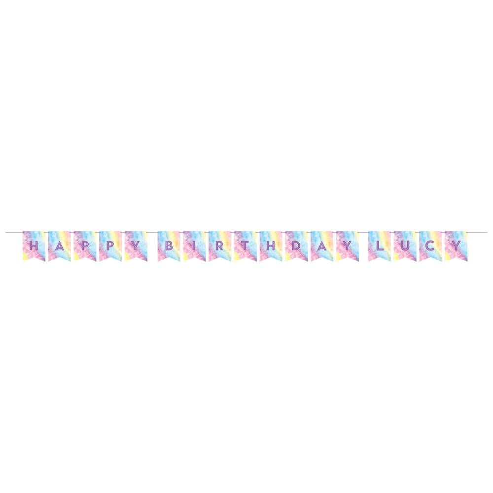 12 pc Bulk Tie Dye Party Happy Birthday Banners - Birthday Party Supplies by Creative Converting
