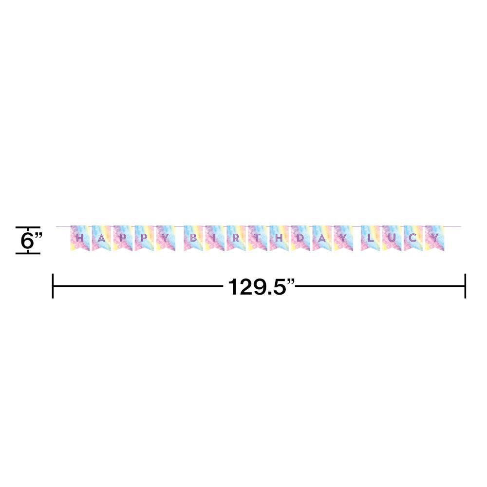 12ct Bulk Tie Dye Party Happy Birthday Banners