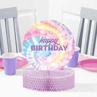 6ct Bulk Tie Dye Party Happy Birthday Centerpieces
