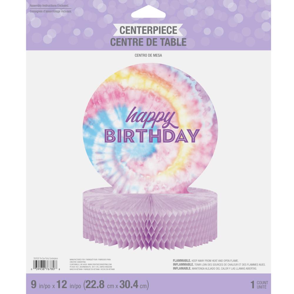 6ct Bulk Tie Dye Party Happy Birthday Centerpieces
