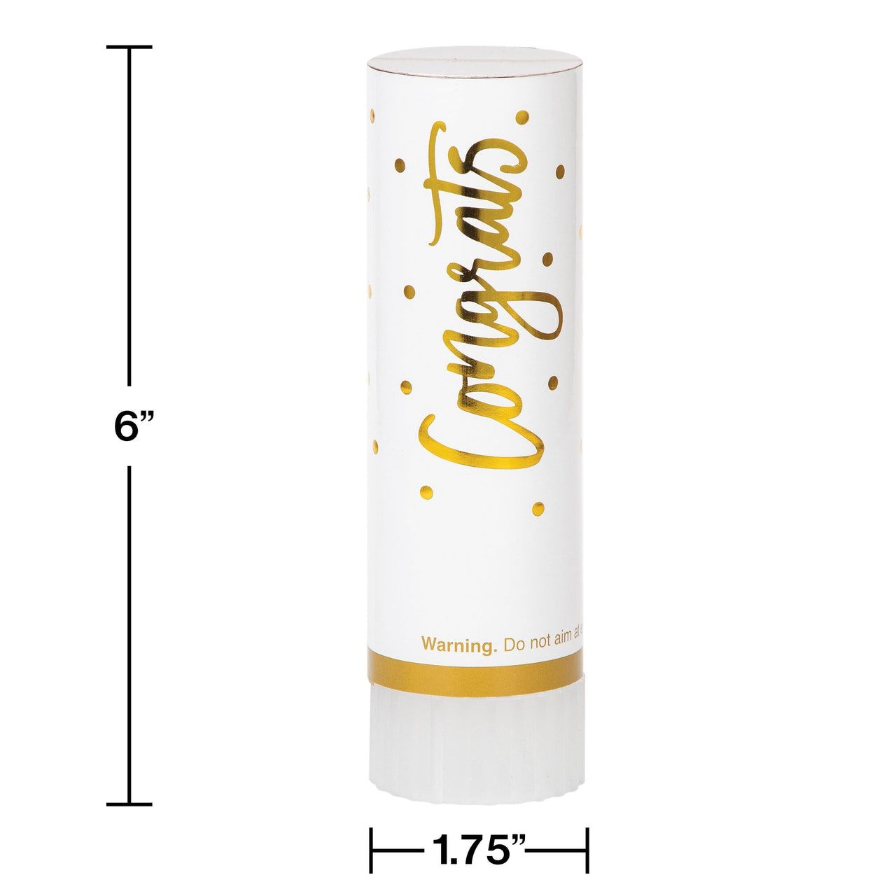 48ct Bulk White and Gold Wedding Confetti Cannons