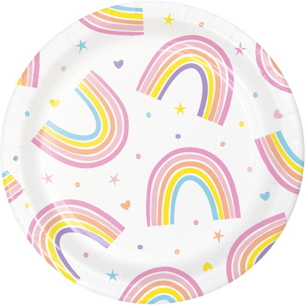 96/Case Luncheon Plate - Happy Rainbow - Birthday Party Supplies by Creative Converting