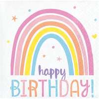192/Case Beverage Napkin - Happy Rainbow - Birthday Party Supplies by Creative Converting