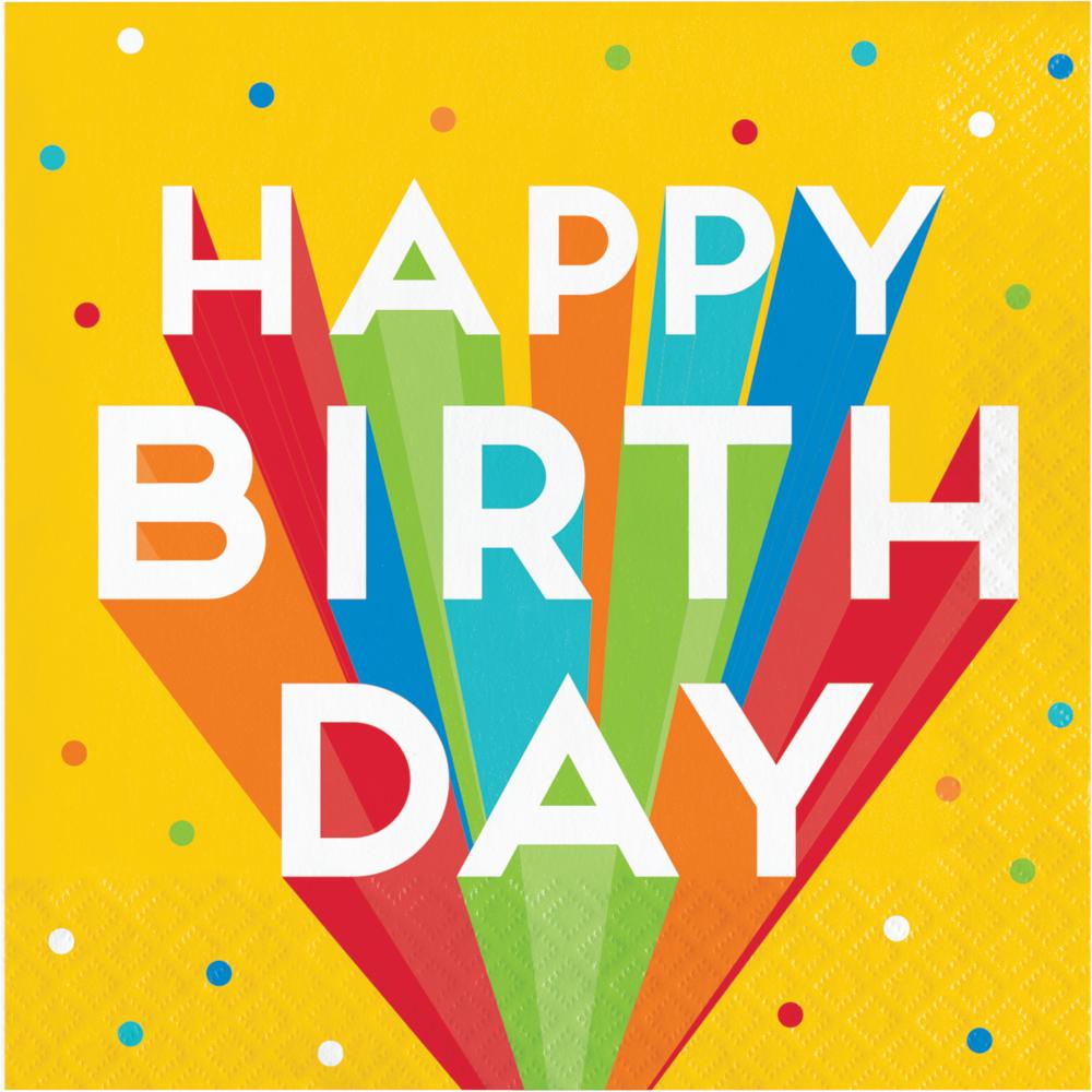 Happy Birthday Bash Paper Luncheon Napkins (Case of 192) - Birthday Party Supplies by Creative Converting