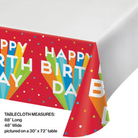 Happy Birthday Bash Plastic Tablecloths (Case of 12) by Creative Converting