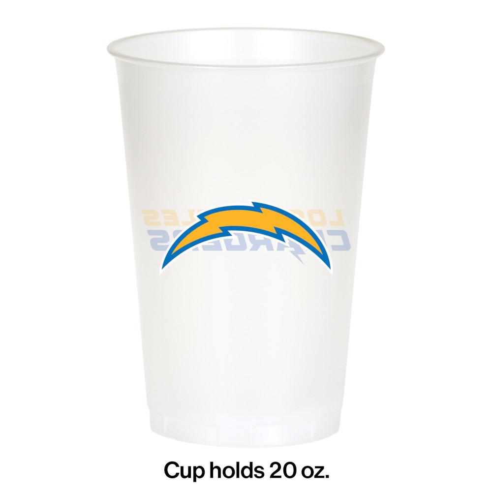 96/Case Bulk Los Angeles Chargers 20 oz Plastic Cups
