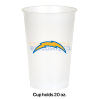 96/Case Bulk Los Angeles Chargers 20 oz Plastic Cups