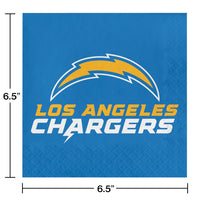 192/Case Bulk Los Angeles Chargers Luncheon Napkins