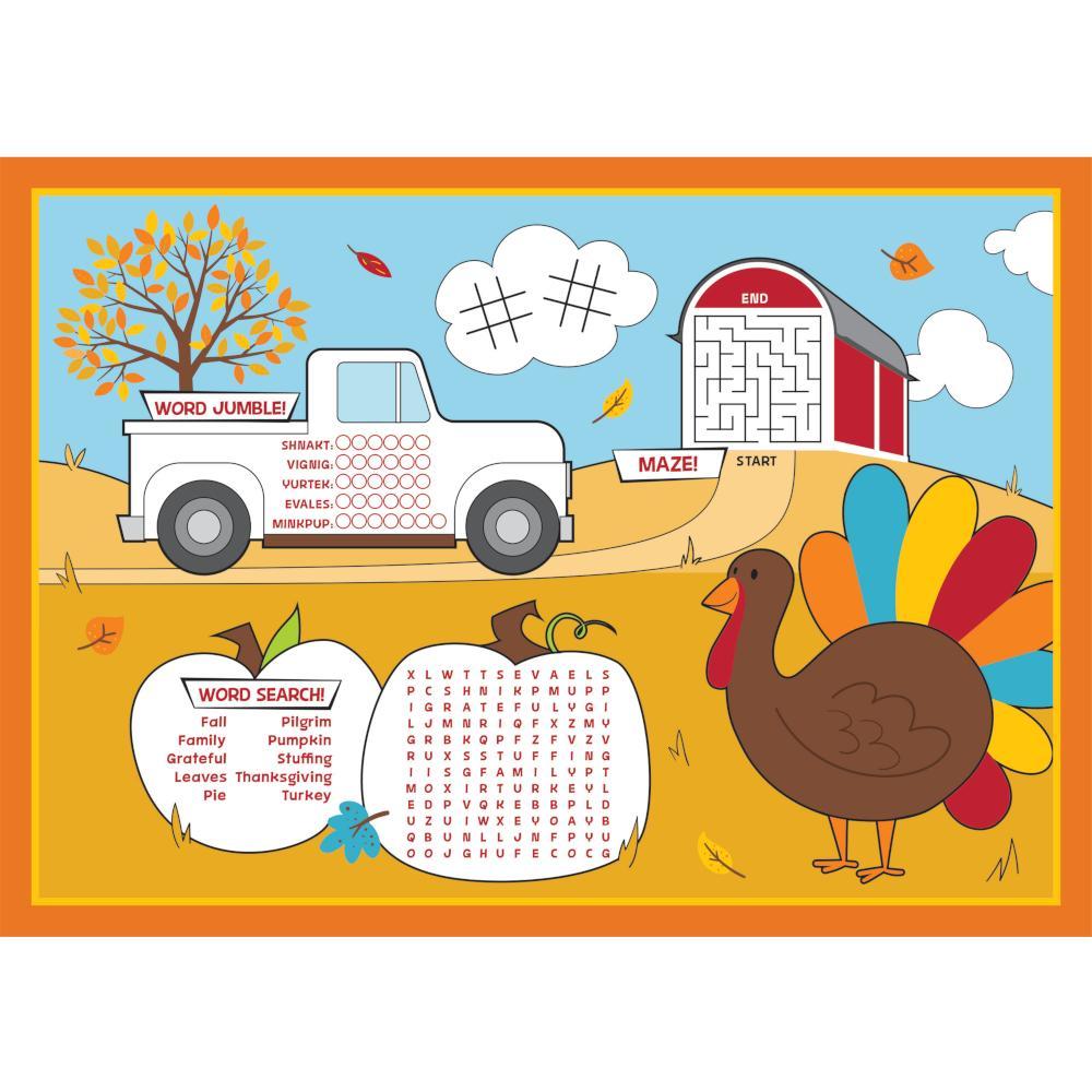 96 pc Bulk Fall Fun Activity Placemats - Thanksgiving Party Supplies by Creative Converting