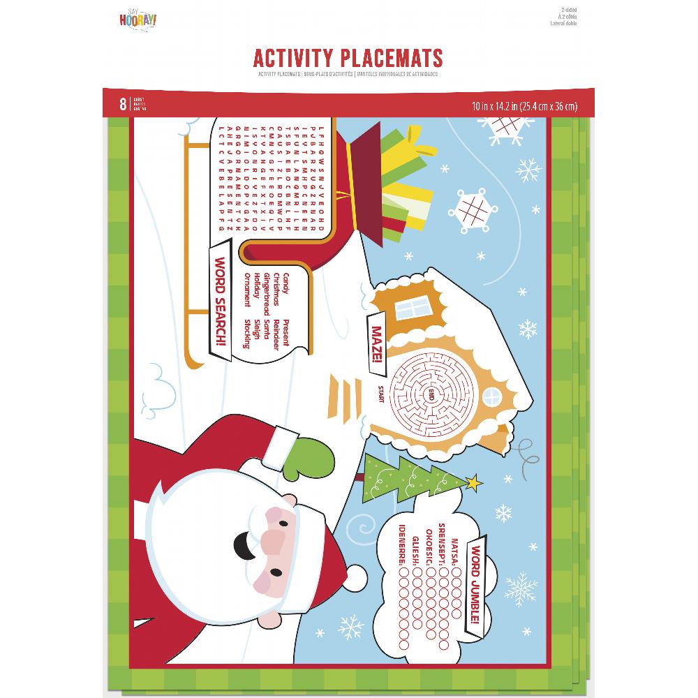96ct Bulk Christmas Activity Placemats