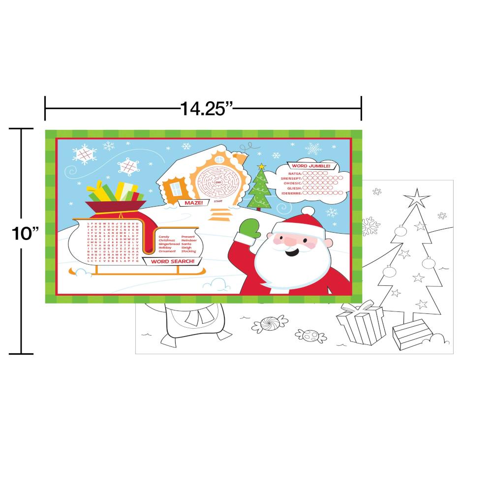 96ct Bulk Christmas Activity Placemats