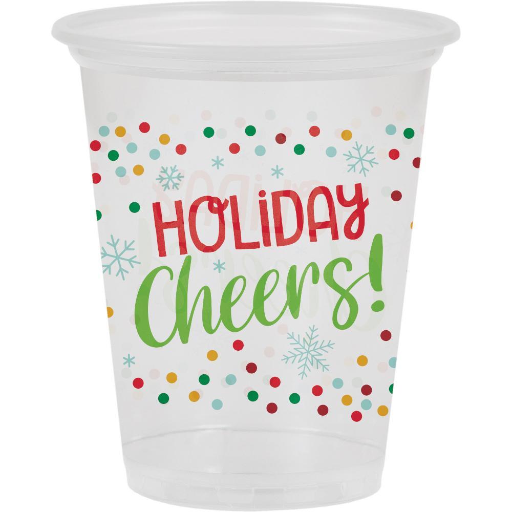 Bulk 96 pc Clear Holiday Cheers Plastic Cups - Solid Color Party Tableware by Creative Converting
