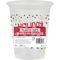 Bulk 96ct Clear Holiday Cheers Plastic Cups 