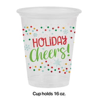 Bulk 96ct Clear Holiday Cheers Plastic Cups 