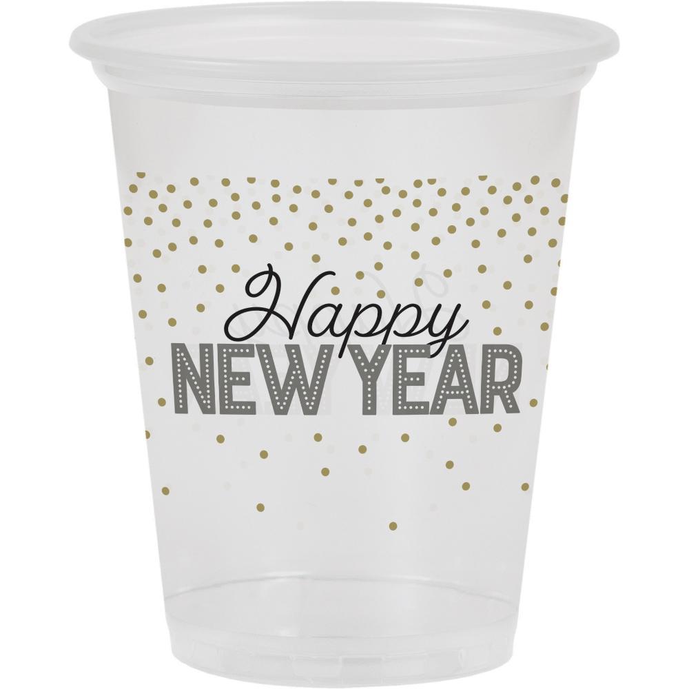 96 pc Bulk Happy New Year Plastic Cups - New Year's Eve Party Supplies by Creative Converting