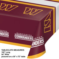 12/Case Bulk Washington Commanders Plastic Tablecover