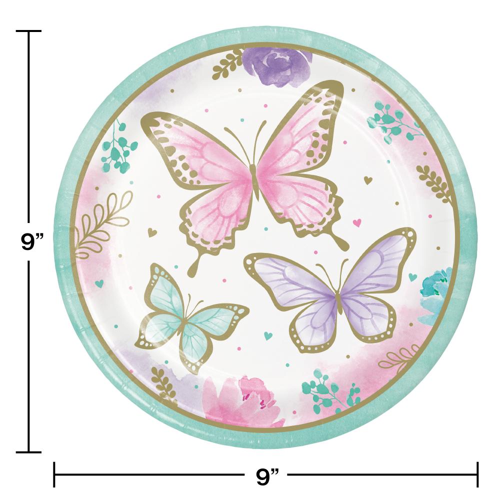 96ct Bulk Golden Butterfly Dinner Plates