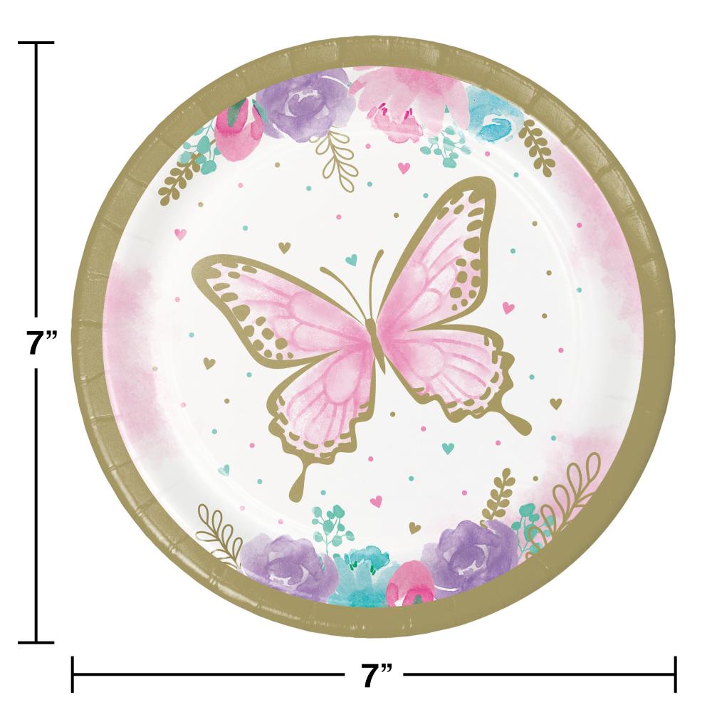 96ct Bulk Golden Butterfly Dessert Plates