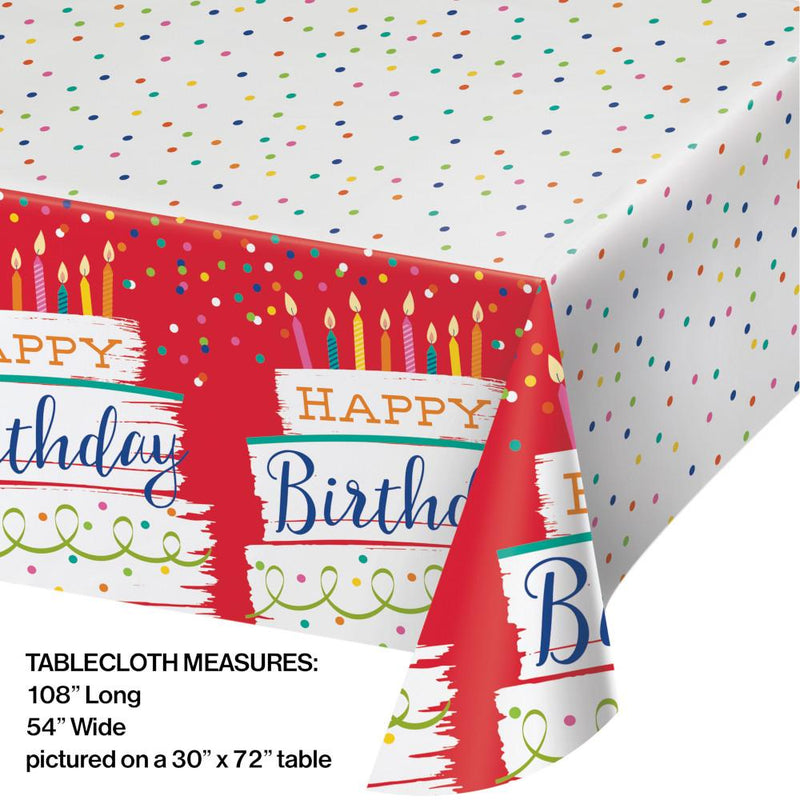 6 pc Bulk Festive Cake Happy Birthday Paper Table Covers - Birthday Party Supplies by Creative Converting