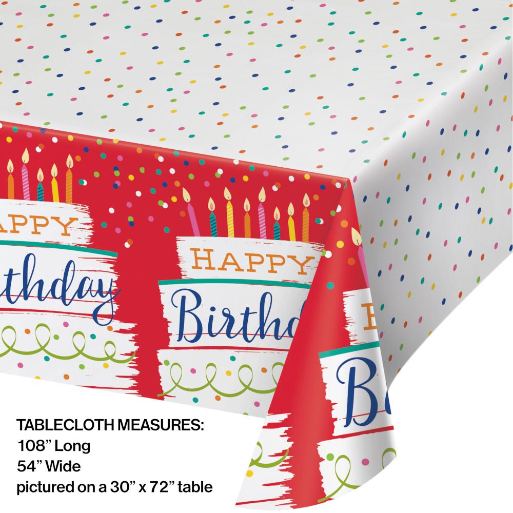 6 pc Bulk Festive Cake Happy Birthday Paper Table Covers - Birthday Party Supplies by Creative Converting