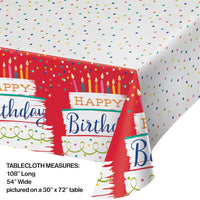 6 pc Bulk Festive Cake Happy Birthday Paper Table Covers - Birthday Party Supplies by Creative Converting