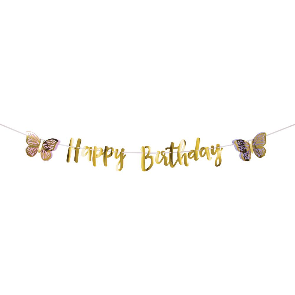 12 pc Bulk Shimmering Butterfly Banners - Birthday Party Supplies by Creative Converting