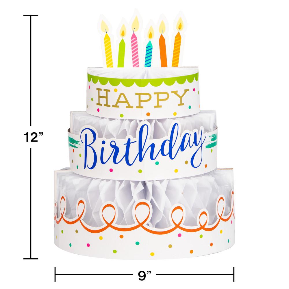 6ct Bulk Festive Cake Happy Birthday Centerpieces