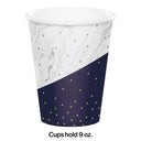 96ct Bulk Navy and Gold Birthday Paper Cups