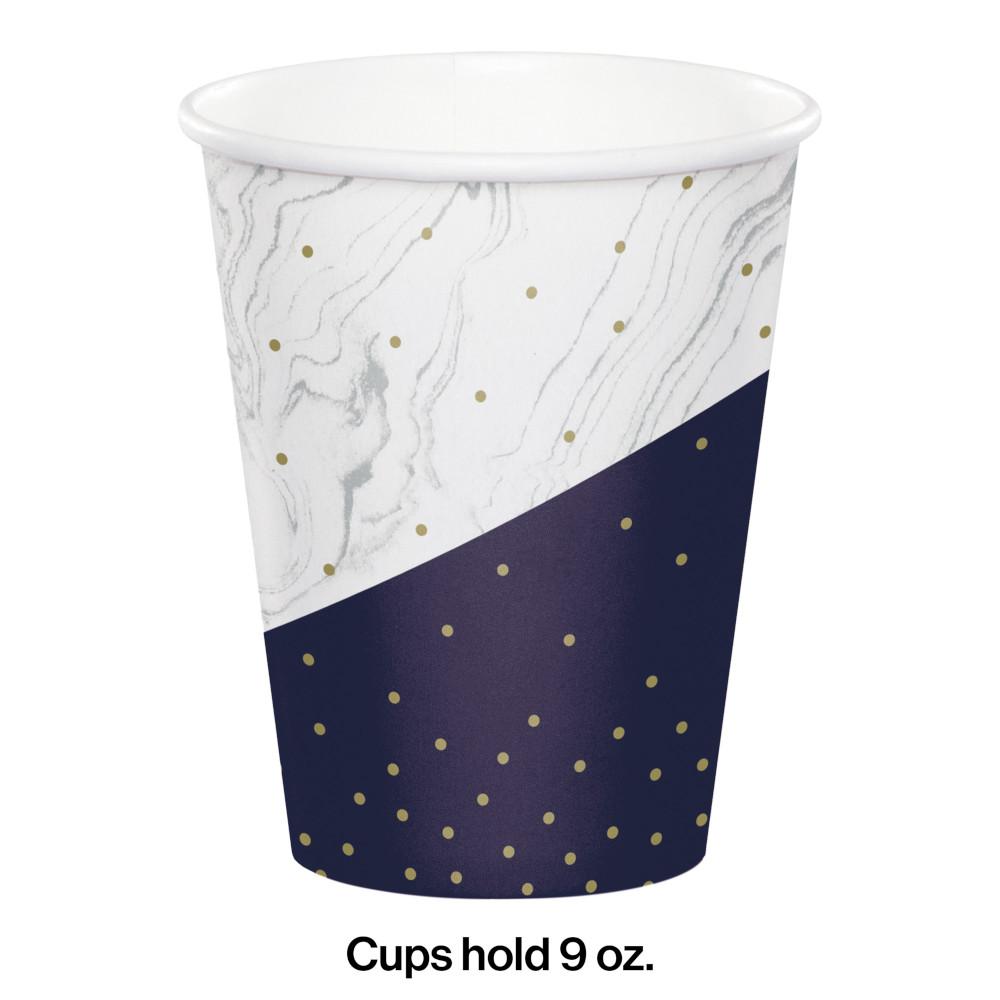 96ct Bulk Navy and Gold Birthday Paper Cups