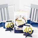 18ct Bulk Navy and Gold Birthday Centerpiece Stands