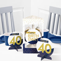 18ct Bulk Navy and Gold Birthday Centerpiece Stands