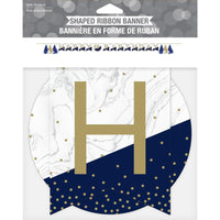 12ct Bulk Navy and Gold Birthday Banners