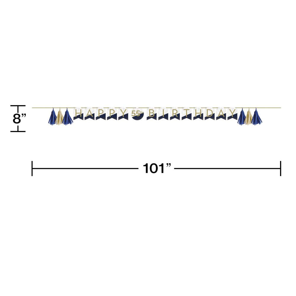 12ct Bulk Navy and Gold Birthday Banners