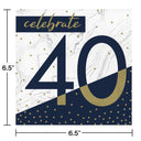 192ct Bulk Navy and Gold 40th Birthday Luncheon Napkins