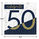 192ct Bulk Navy and Gold 50th Birthday Luncheon Napkins