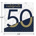 192ct Bulk Navy and Gold 50th Birthday Luncheon Napkins