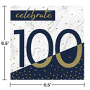 192ct Bulk Navy and Gold 100th Birthday Luncheon Napkins
