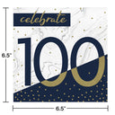 192ct Bulk Navy and Gold 100th Birthday Luncheon Napkins