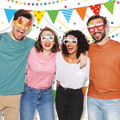 24 pc Bulk Happy Birthday Paper Favor Eyeglasses - Birthday Party Supplies by Creative Converting